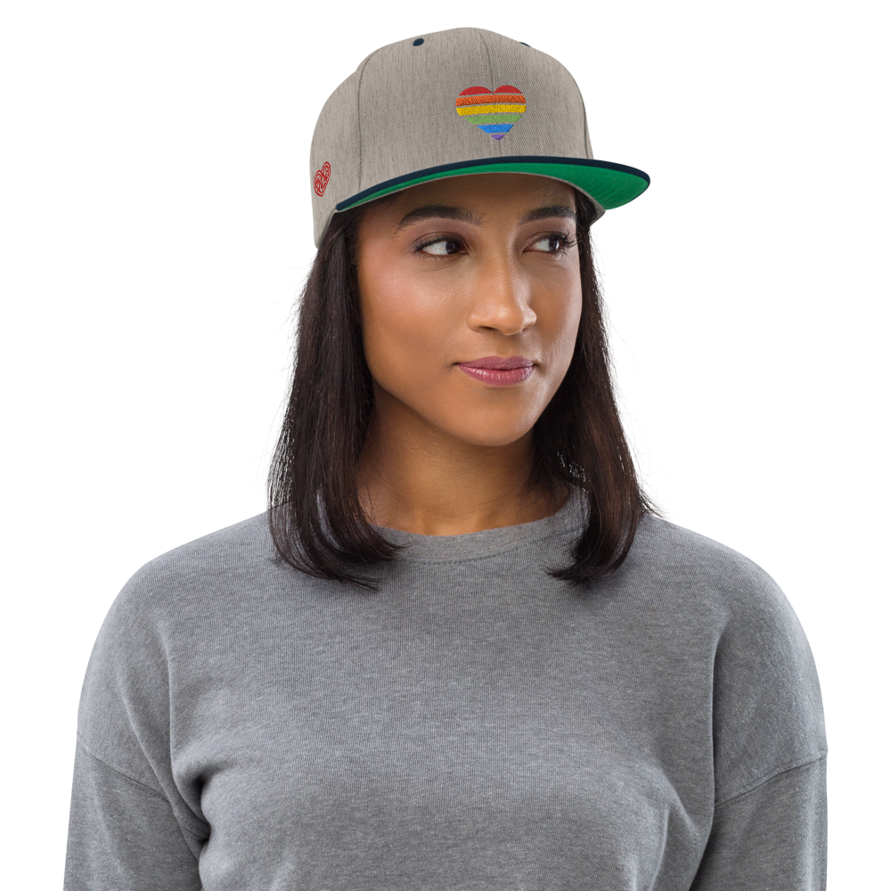 Casquette Snapback - COEUR ARC EN CIEL