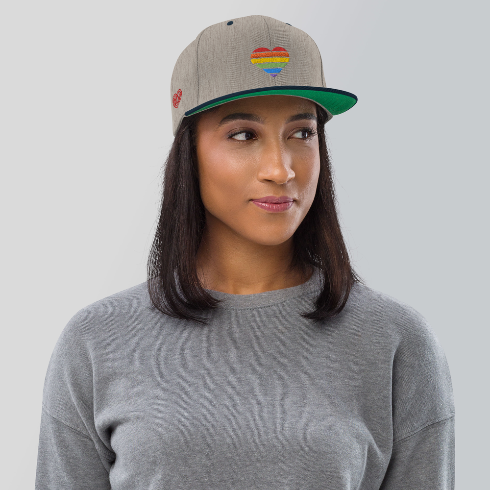 Casquette Snapback - COEUR ARC EN CIEL