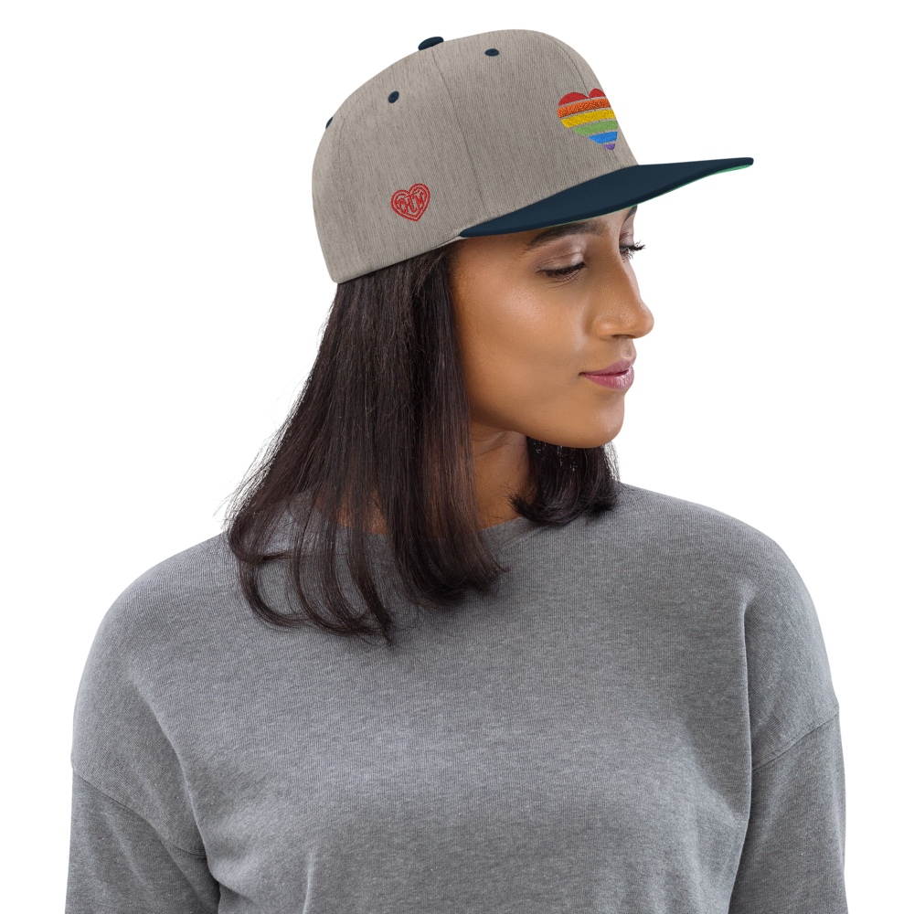 Casquette Snapback - COEUR ARC EN CIEL