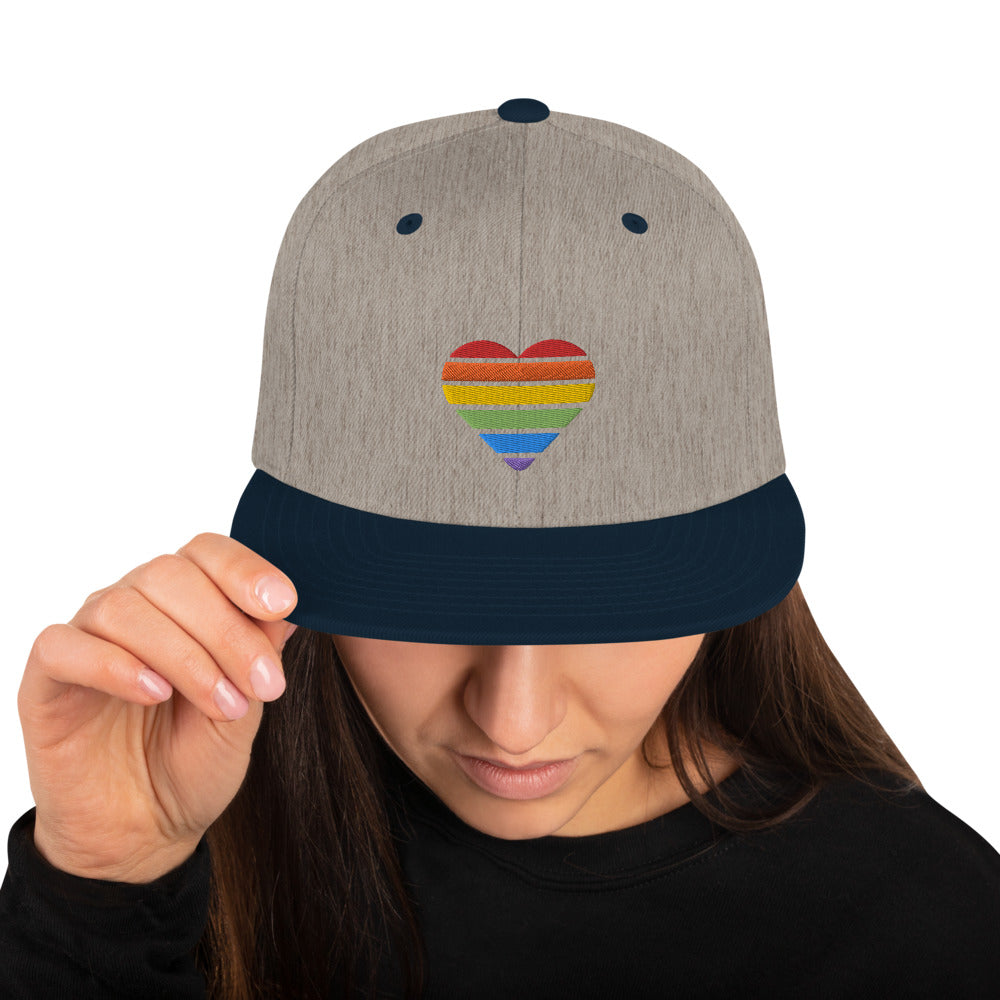Casquette Snapback - COEUR ARC EN CIEL