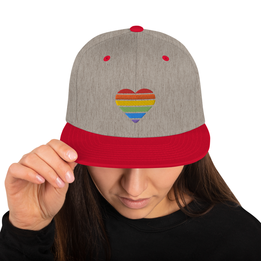 Casquette Snapback - COEUR ARC EN CIEL