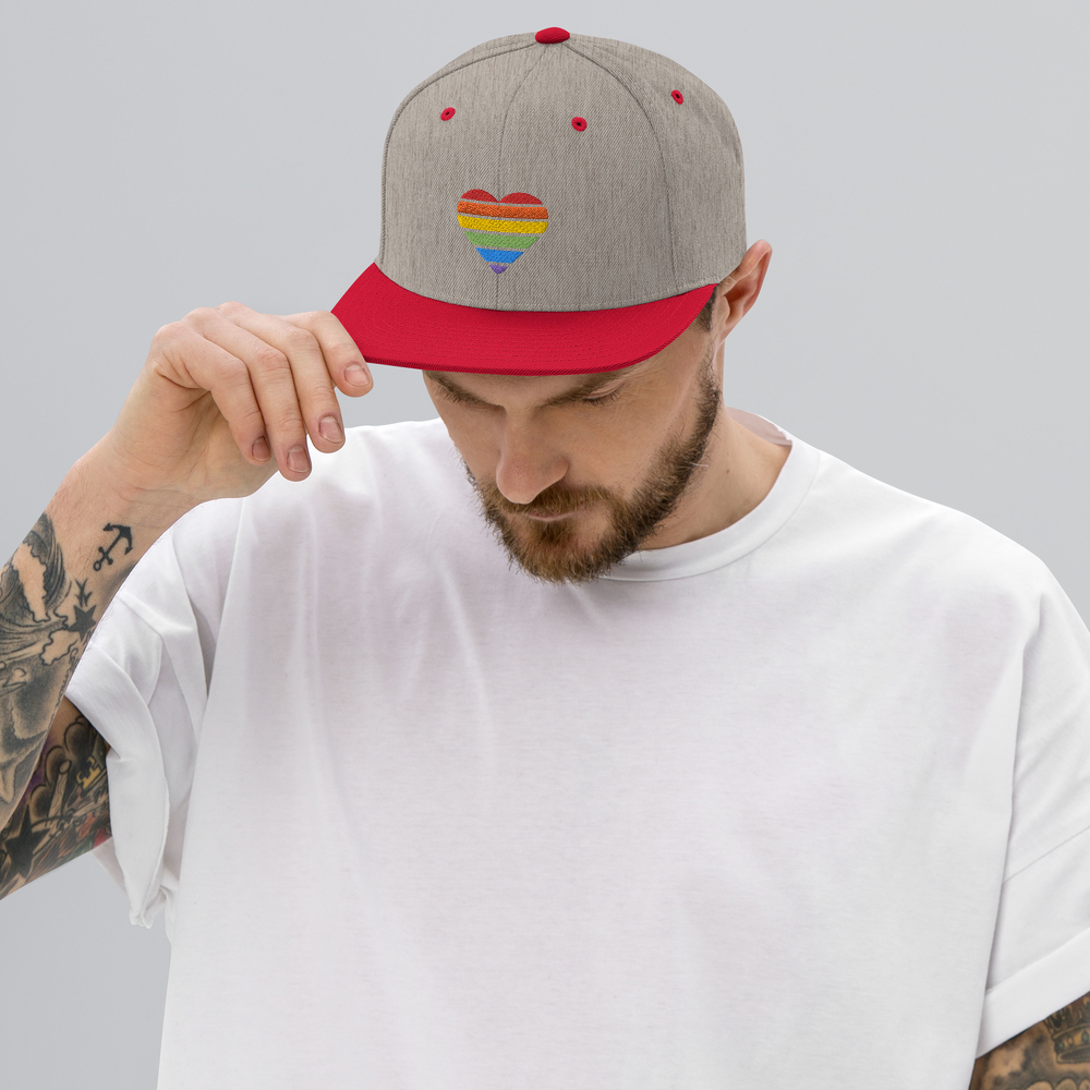 Casquette Snapback - COEUR ARC EN CIEL