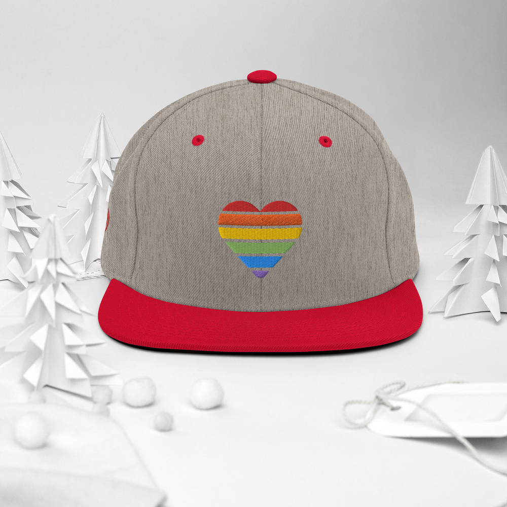 Casquette Snapback - COEUR ARC EN CIEL
