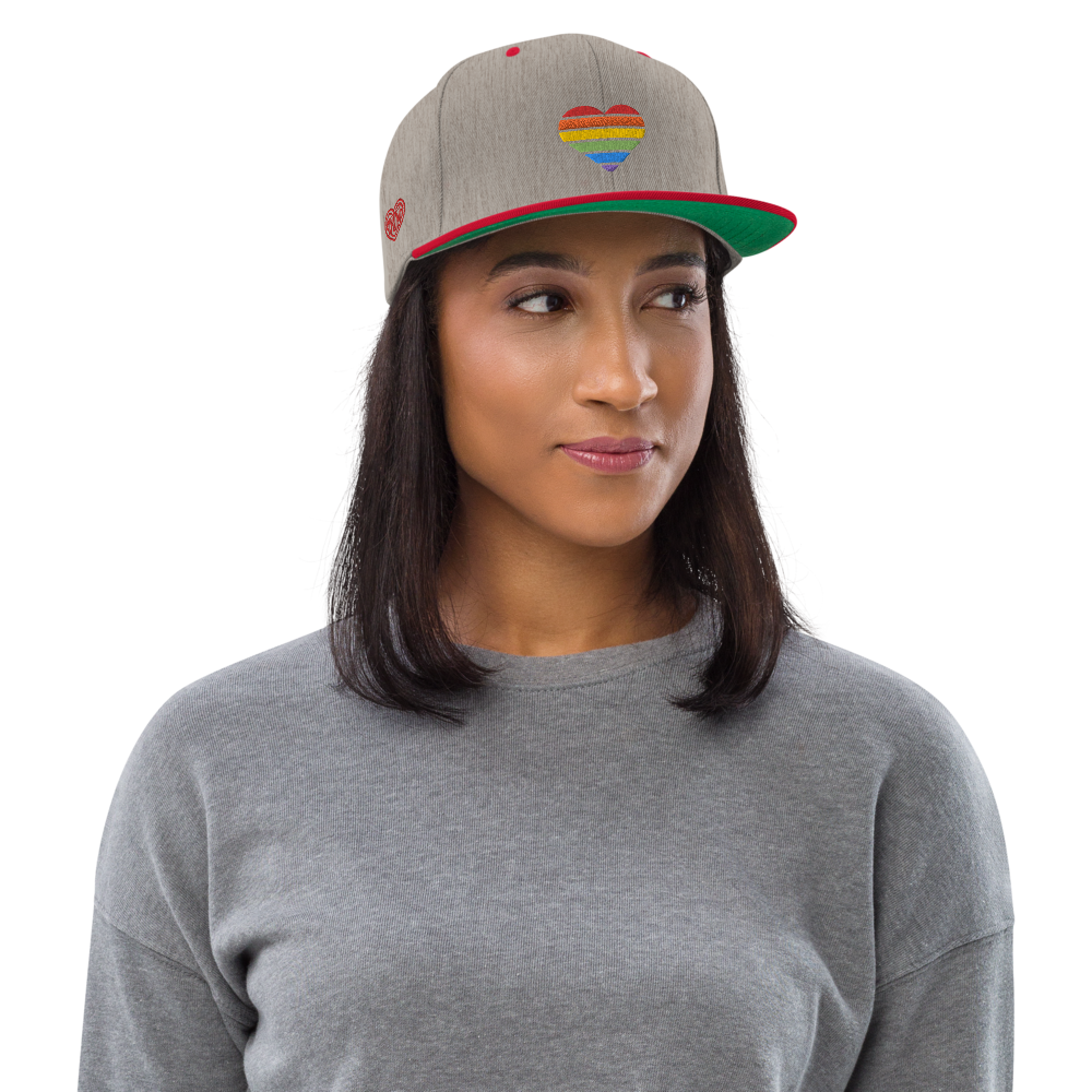 Casquette Snapback - COEUR ARC EN CIEL