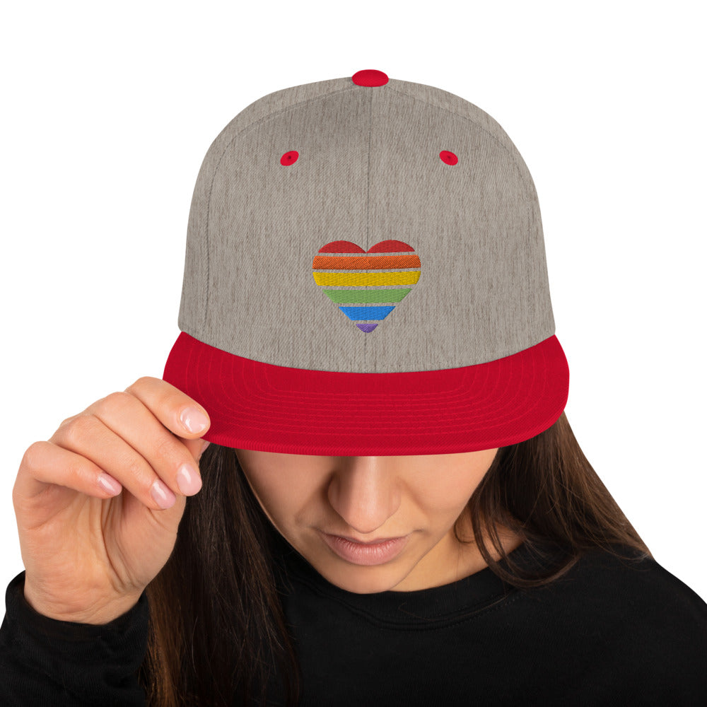 Casquette Snapback - COEUR ARC EN CIEL