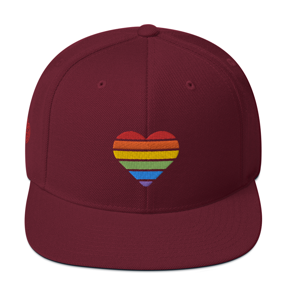 Casquette Snapback - COEUR ARC EN CIEL