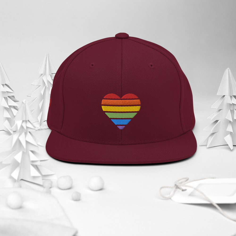 Casquette Snapback - COEUR ARC EN CIEL