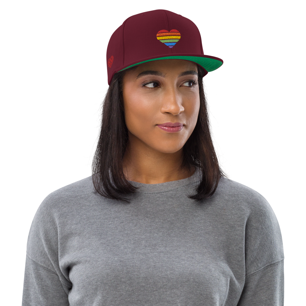Casquette Snapback - COEUR ARC EN CIEL
