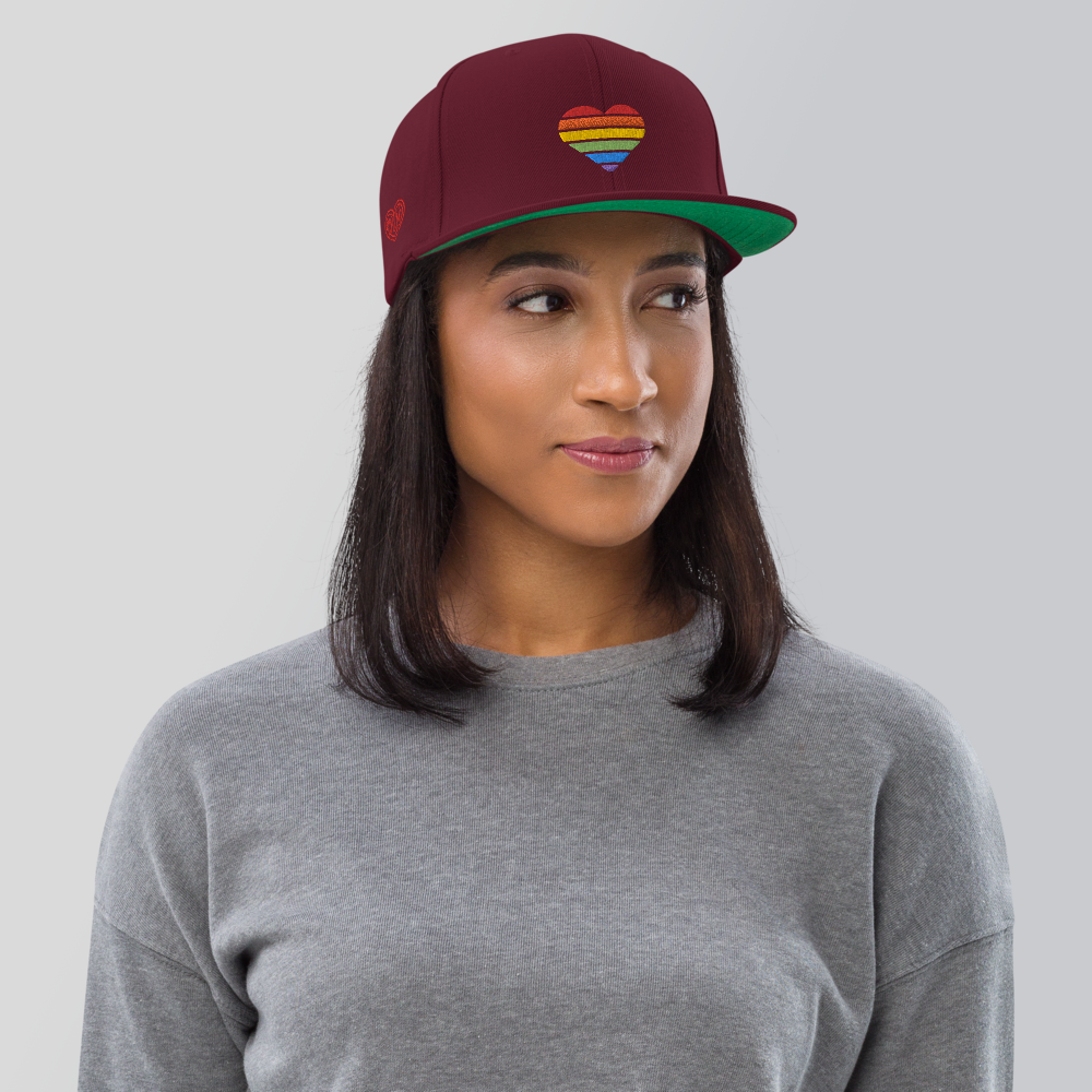 Casquette Snapback - COEUR ARC EN CIEL
