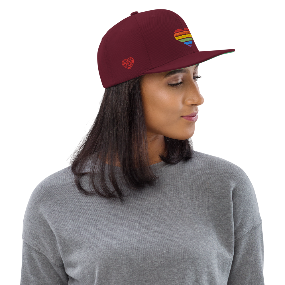 Casquette Snapback - COEUR ARC EN CIEL