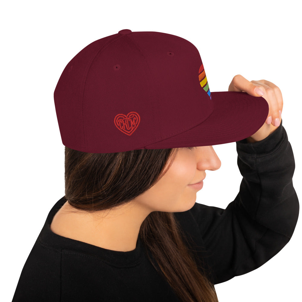 Casquette Snapback - COEUR ARC EN CIEL