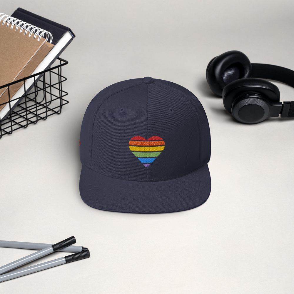 Casquette Snapback - COEUR ARC EN CIEL