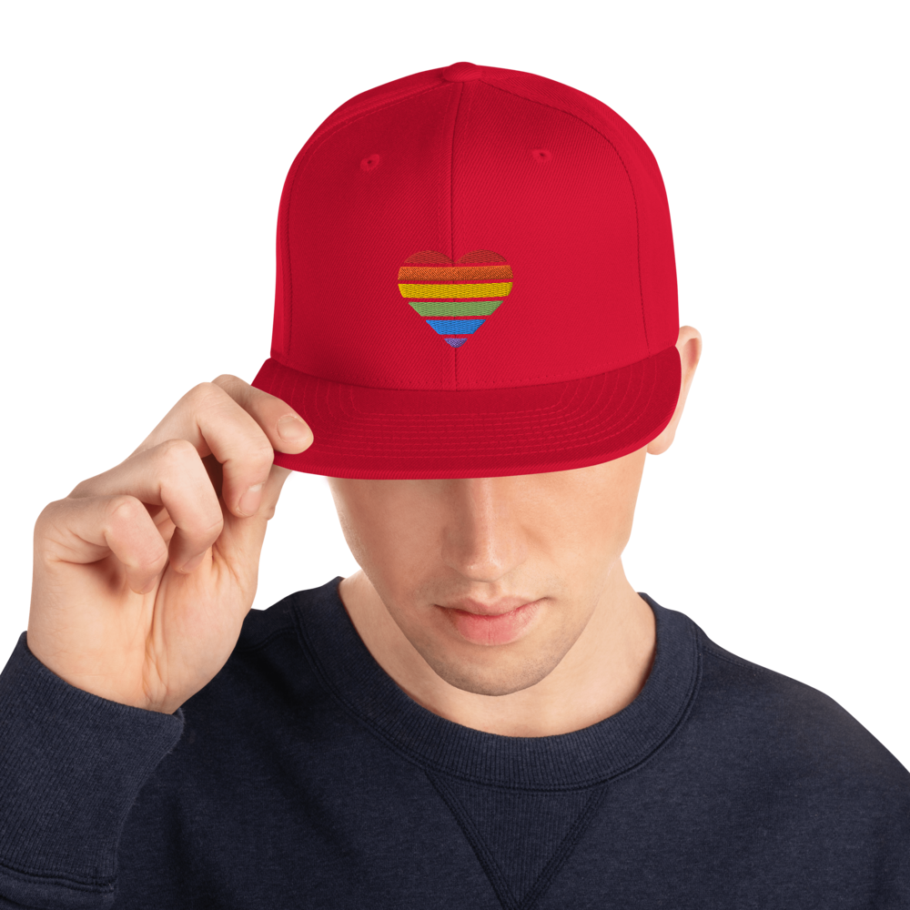 Casquette Snapback - COEUR ARC EN CIEL