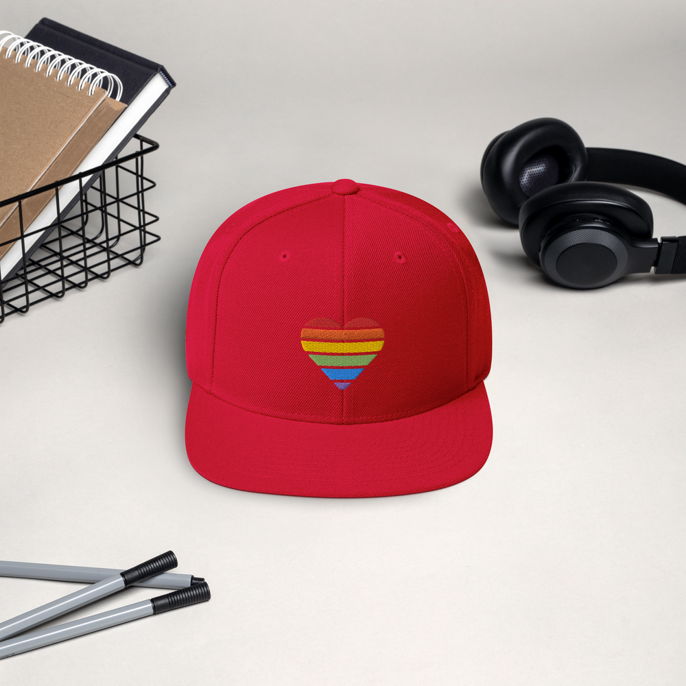 Casquette Snapback - COEUR ARC EN CIEL
