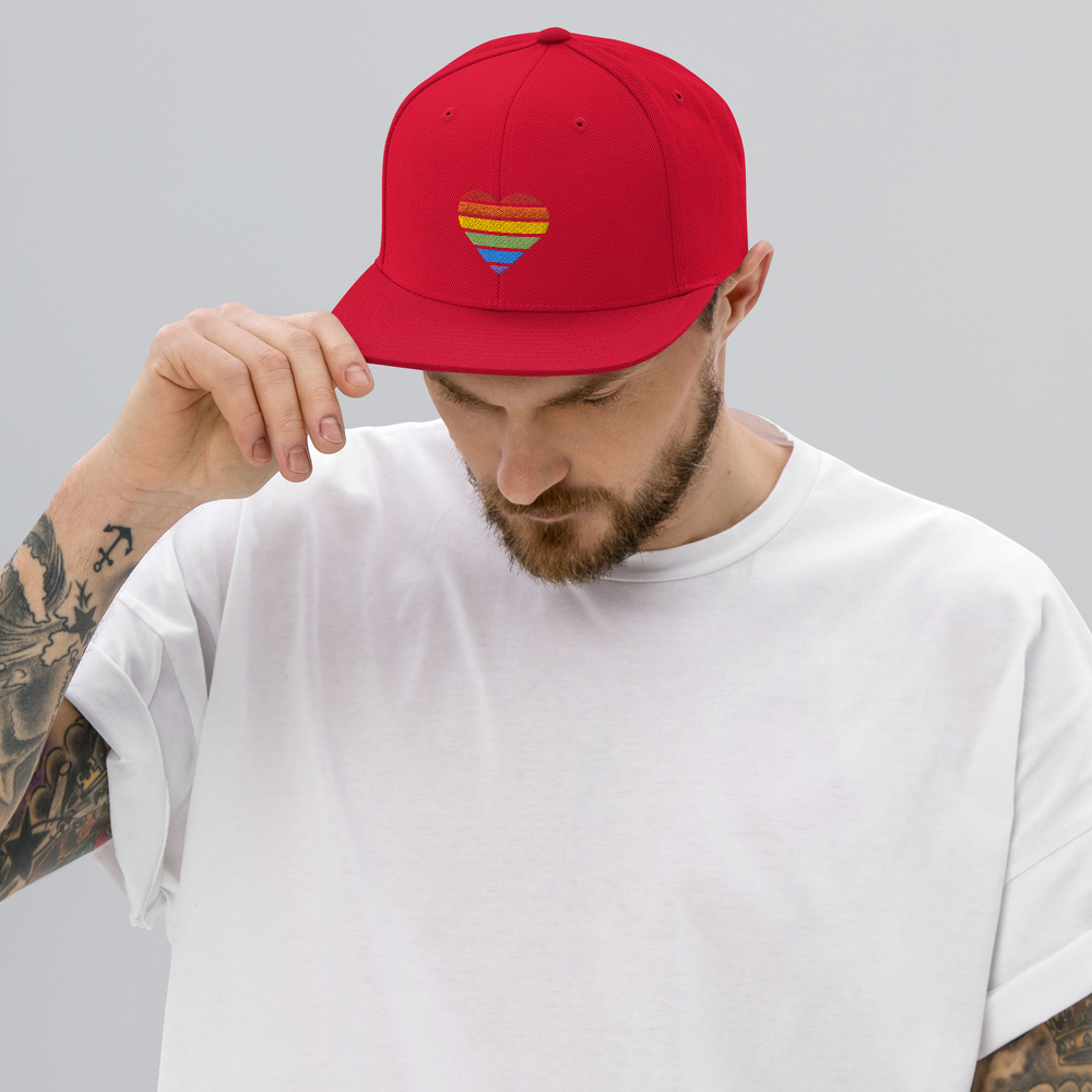 Casquette Snapback - COEUR ARC EN CIEL