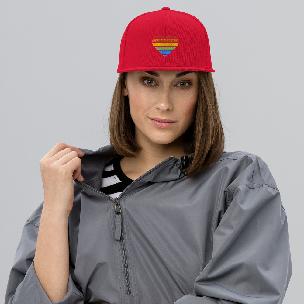 Casquette Snapback - COEUR ARC EN CIEL