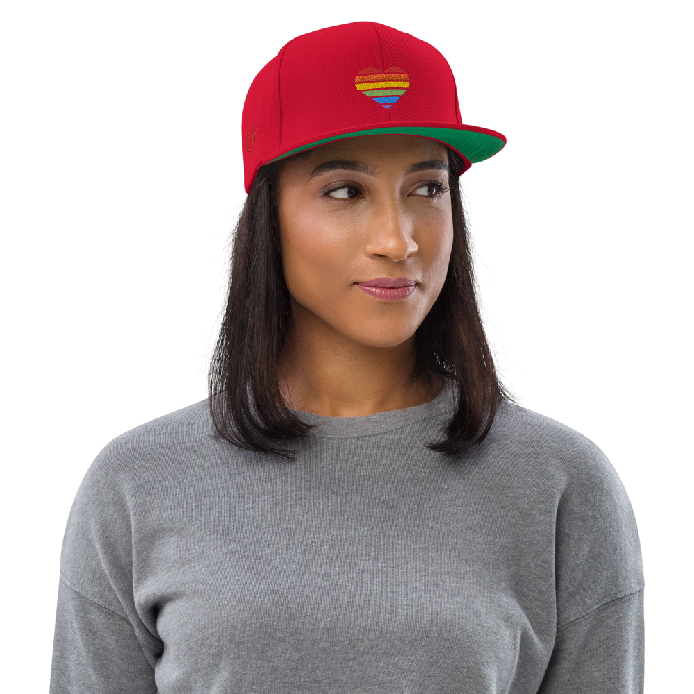 Casquette Snapback - COEUR ARC EN CIEL