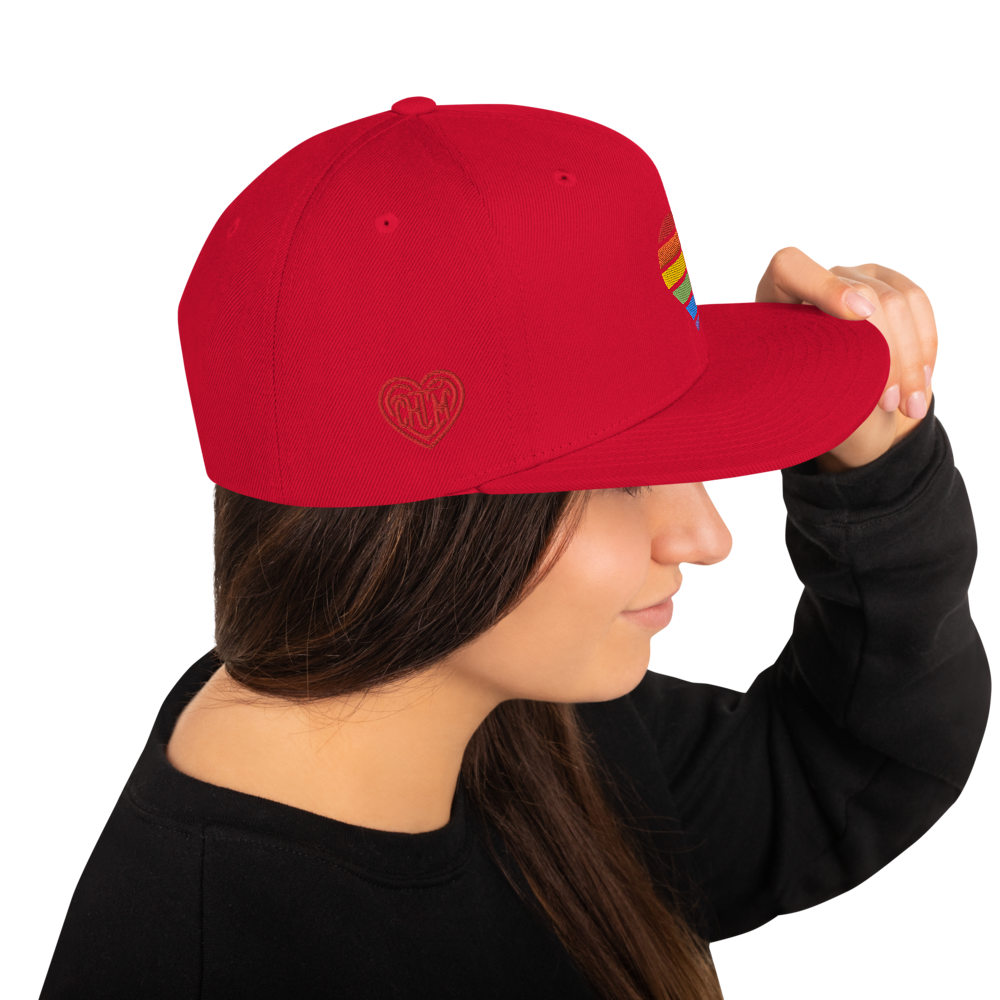 Casquette Snapback - COEUR ARC EN CIEL