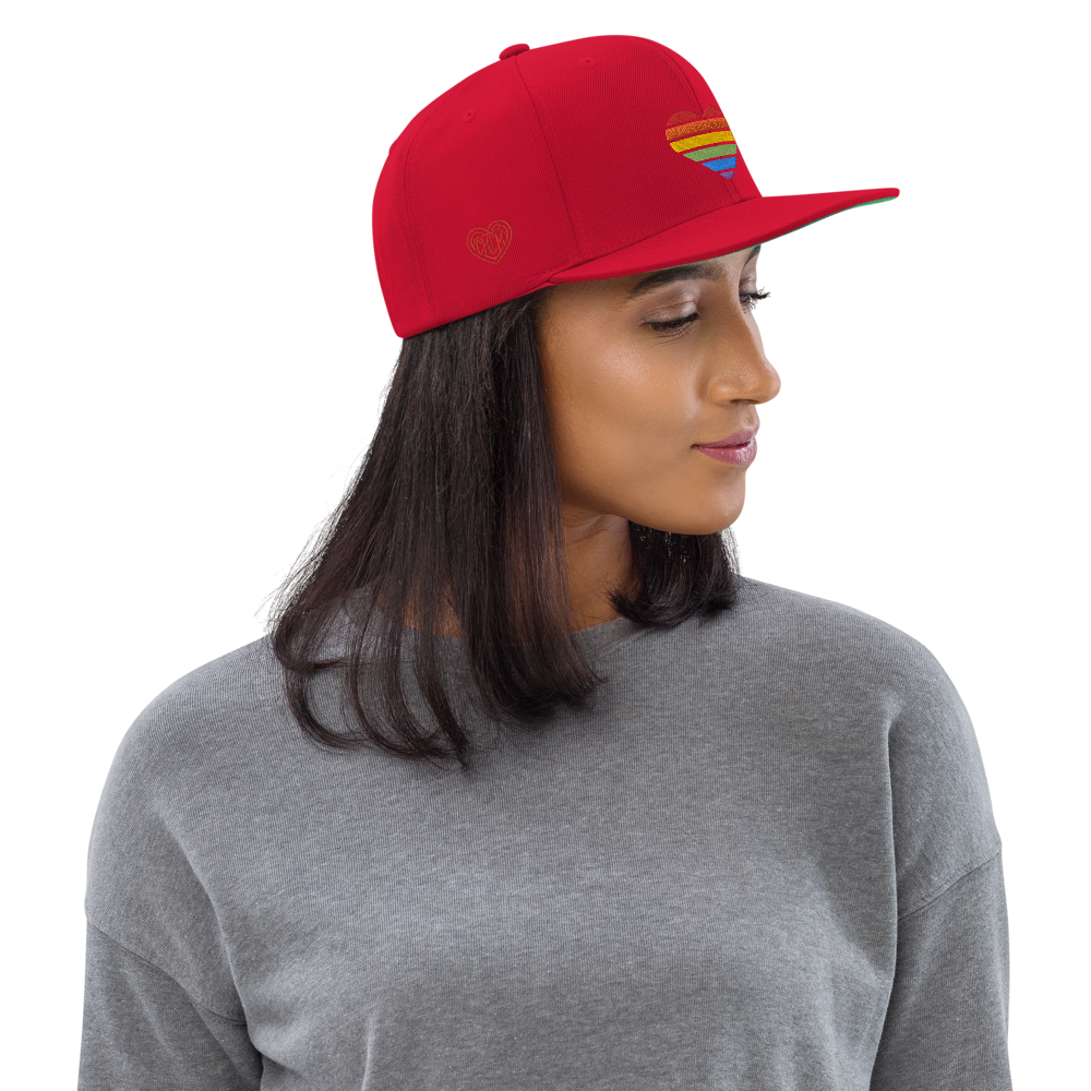 Casquette Snapback - COEUR ARC EN CIEL