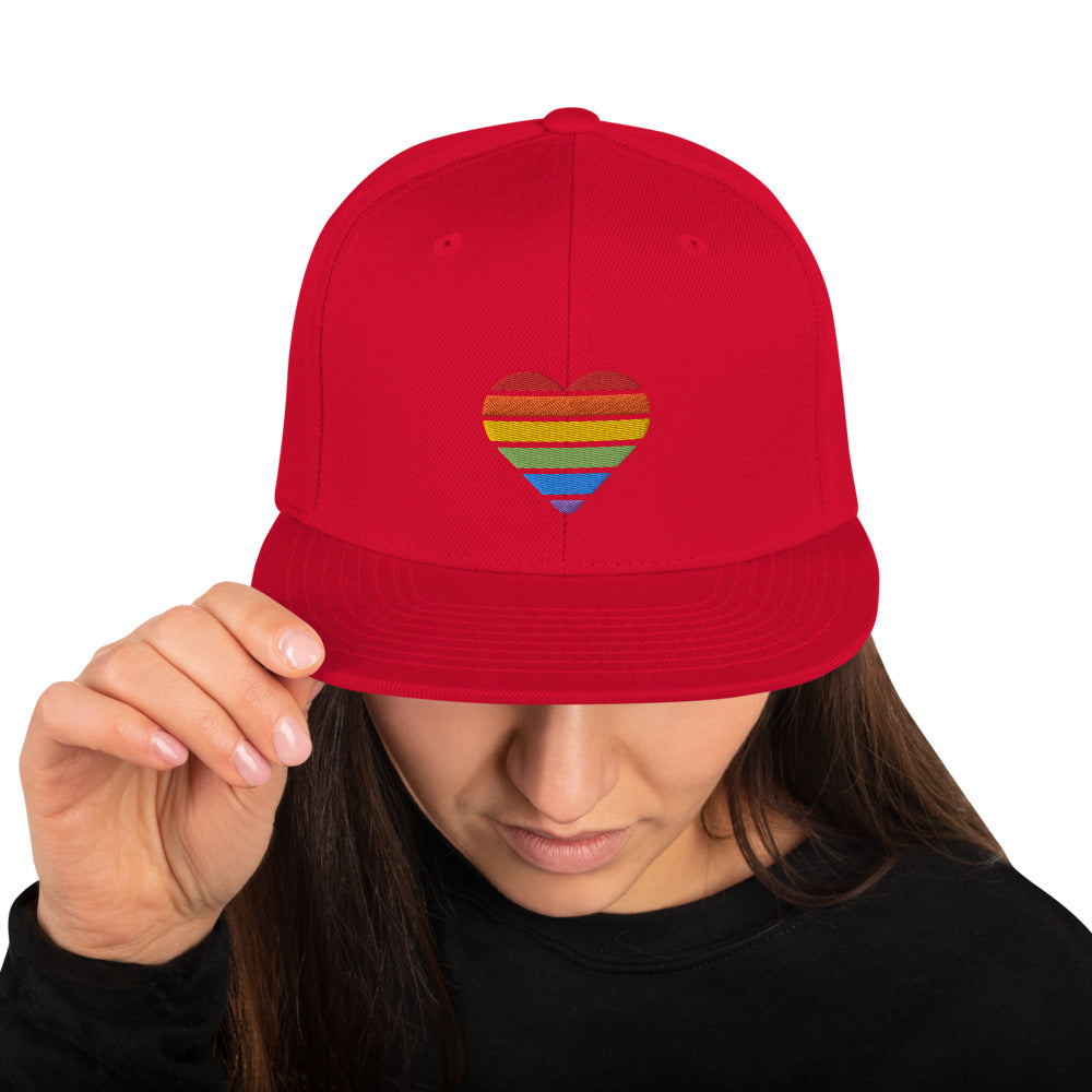 Casquette Snapback - COEUR ARC EN CIEL