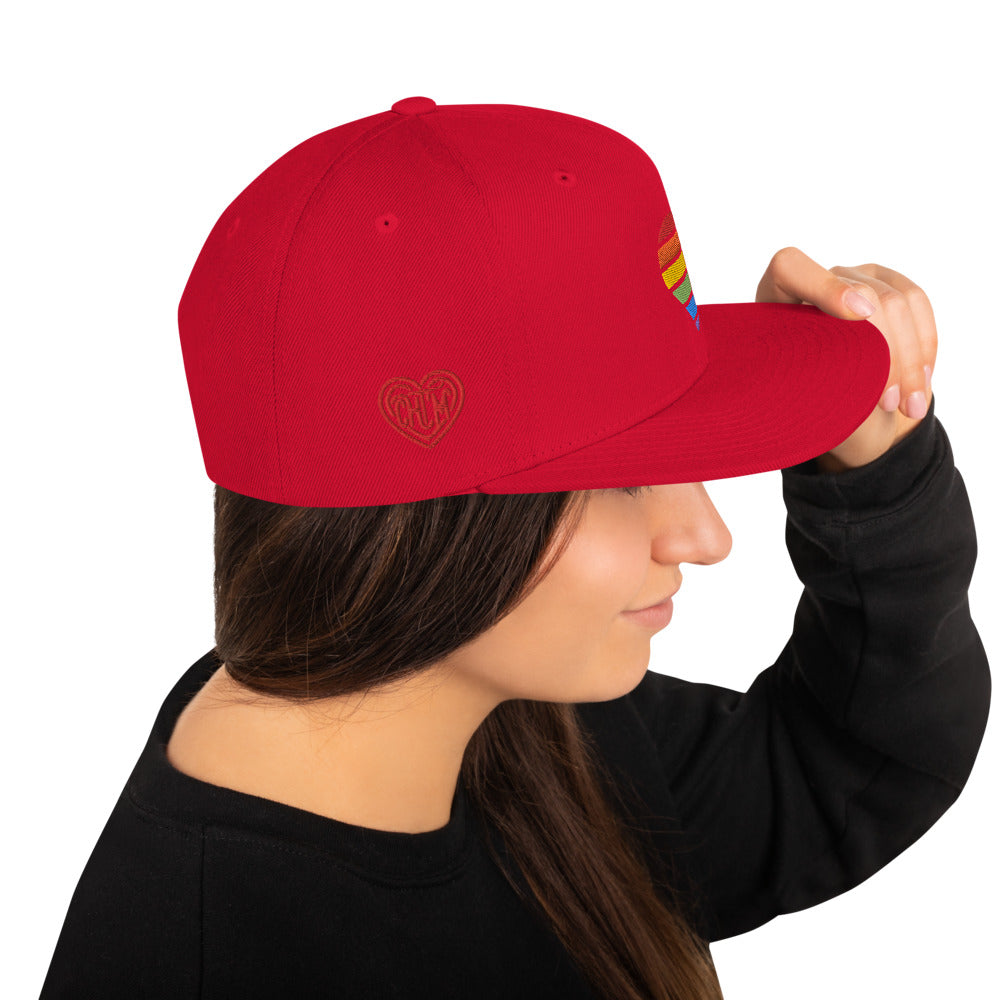 Casquette Snapback - COEUR ARC EN CIEL