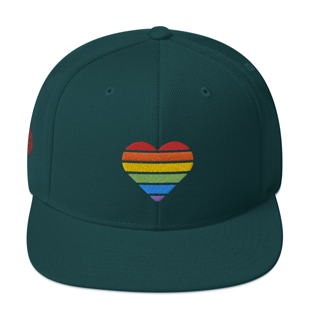 Casquette Snapback - COEUR ARC EN CIEL