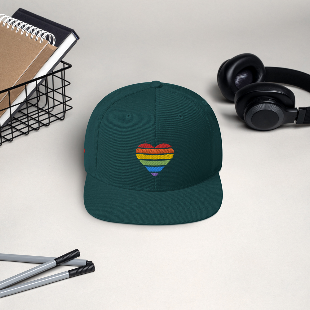 Casquette Snapback - COEUR ARC EN CIEL