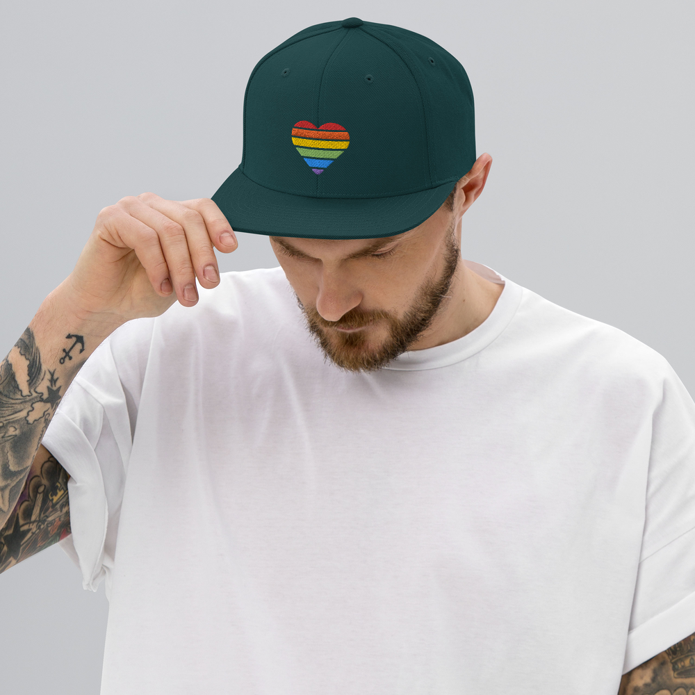 Casquette Snapback - COEUR ARC EN CIEL