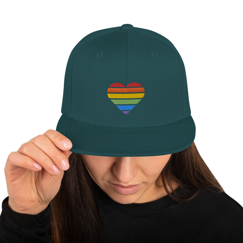 Casquette Snapback - COEUR ARC EN CIEL