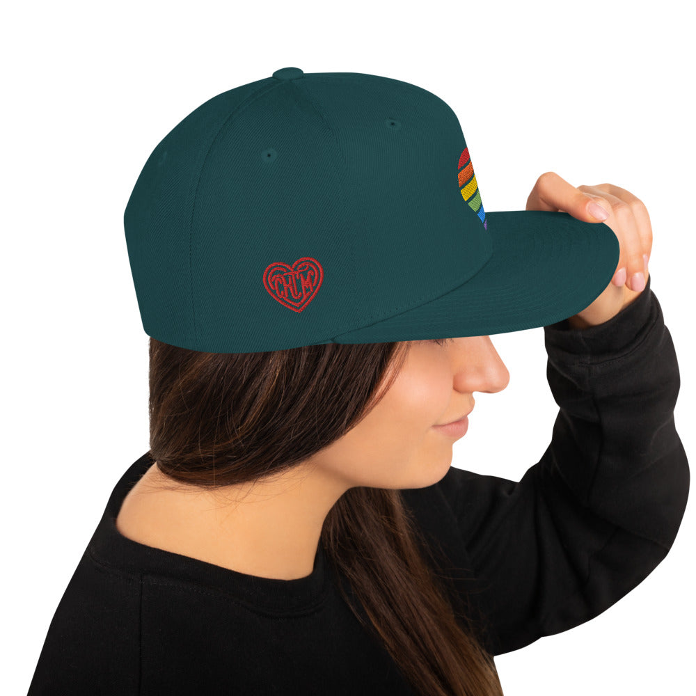 Casquette Snapback - COEUR ARC EN CIEL
