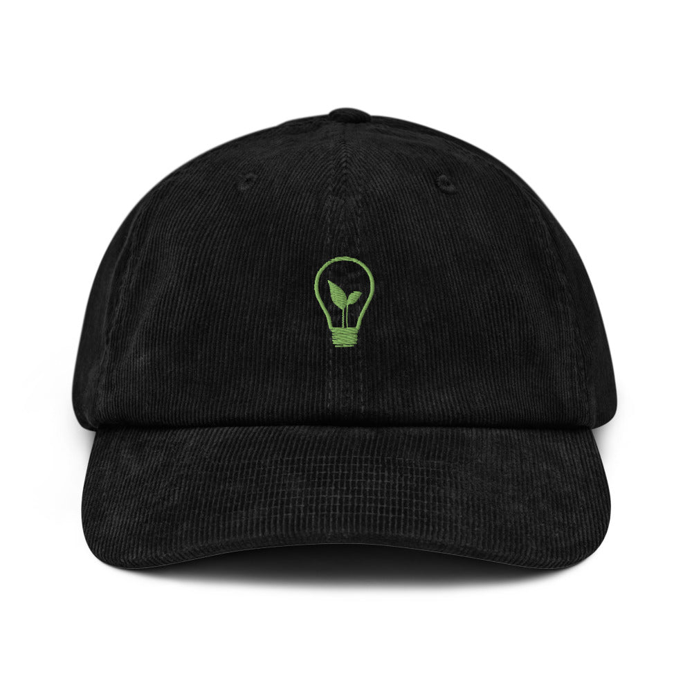 Casquette Écolo Velours Brodée « Ampoule Verte » – Nature
