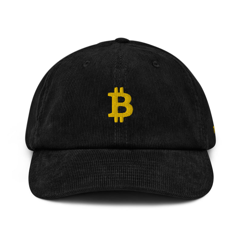 Casquette Crypto Velours Brodée « Bitcoin » – Logo Doré
