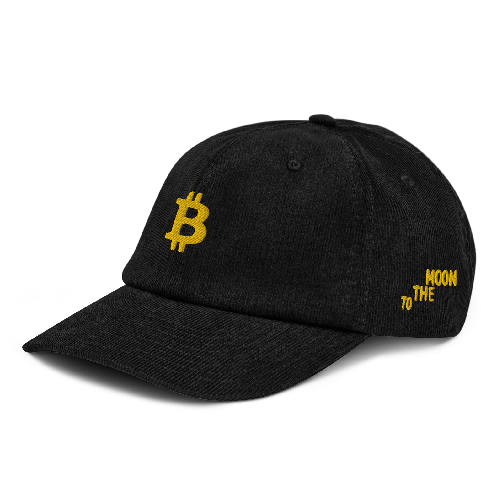 Casquette Crypto Velours Brodée « Bitcoin » – Logo Doré