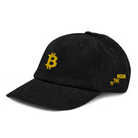 Casquette Crypto Velours Brodée « Bitcoin » – Logo Doré