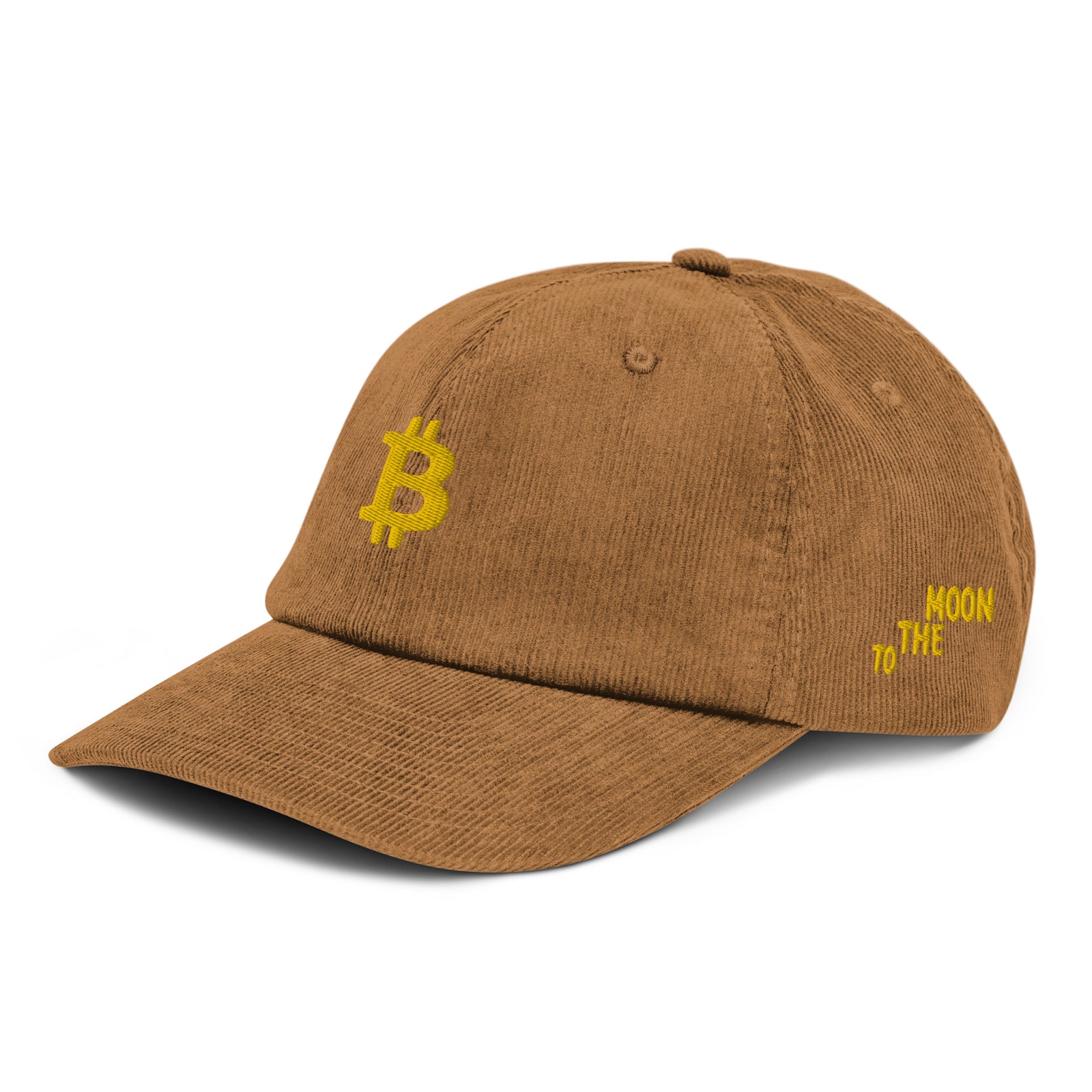 Casquette Crypto Velours Brodée « Bitcoin » – Logo Doré