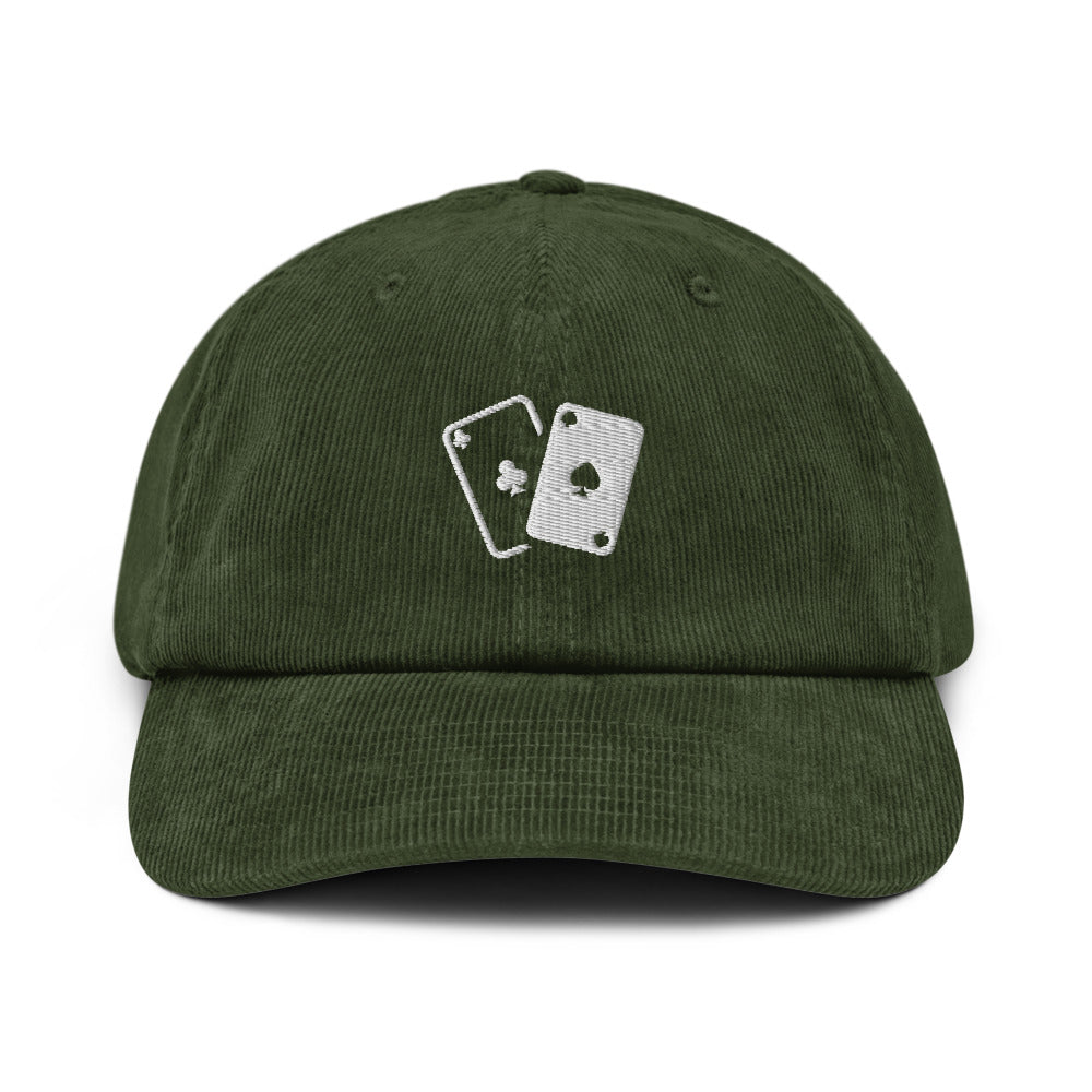 Casquette en velours côtelé - Jeu de cartes