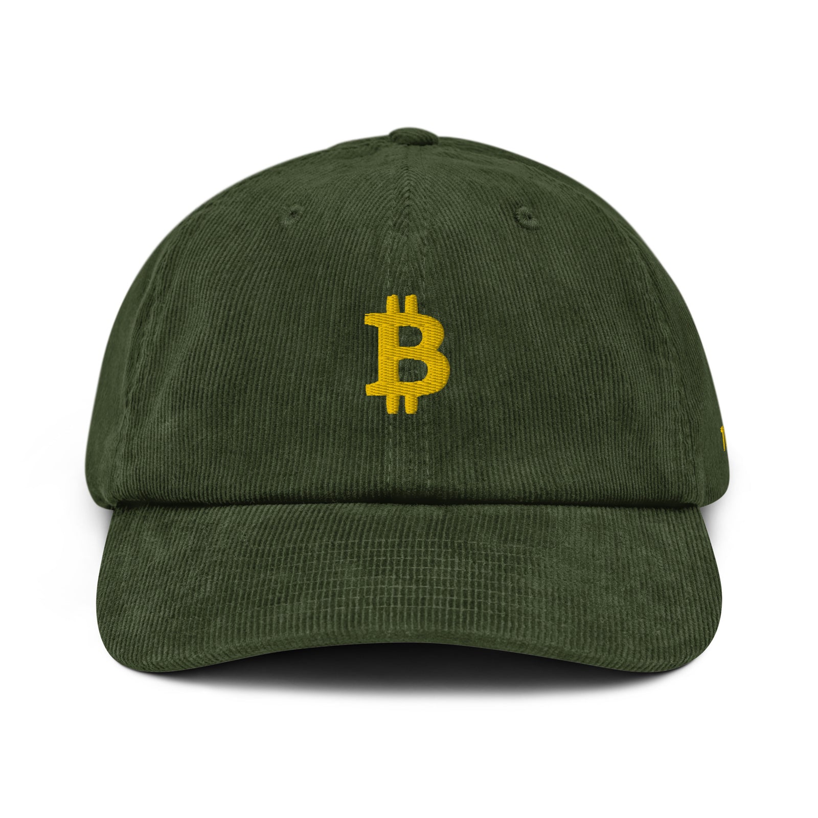 Casquette Crypto Velours Brodée « Bitcoin » – Logo Doré