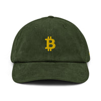 Casquette Crypto Velours Brodée « Bitcoin » – Logo Doré