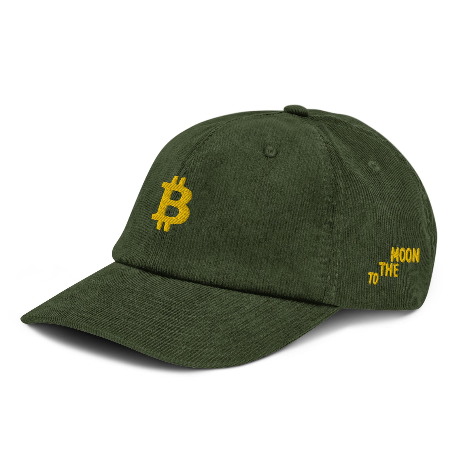 Casquette Crypto Velours Brodée « Bitcoin » – Logo Doré
