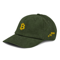 Casquette Crypto Velours Brodée « Bitcoin » – Logo Doré