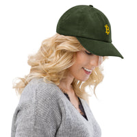 Casquette Crypto Velours Brodée « Bitcoin » – Logo Doré
