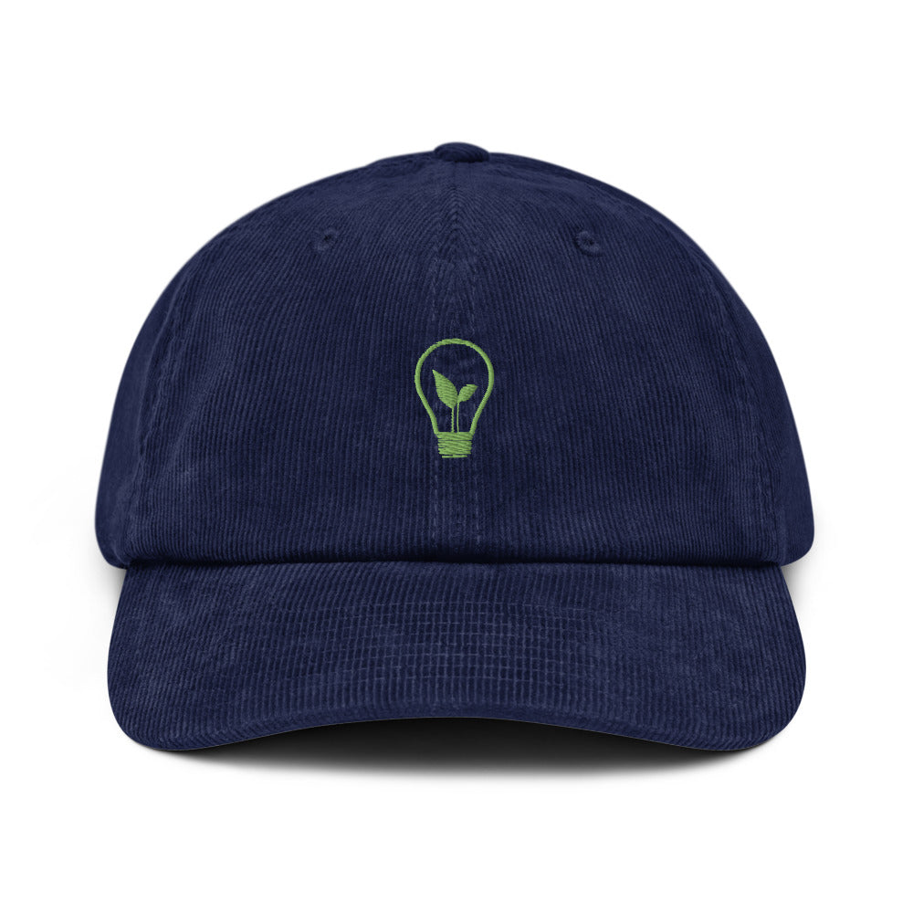 Casquette Écolo Velours Brodée « Ampoule Verte » – Nature
