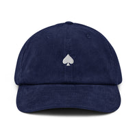 Casquette Poker Velours « As de Pic » Blanc – Broderie Façade