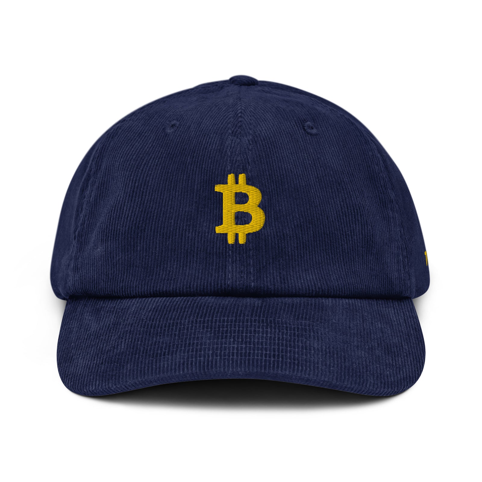 Casquette Crypto Velours Brodée « Bitcoin » – Logo Doré