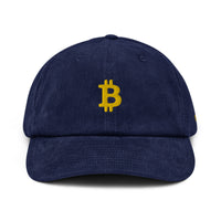 Casquette Crypto Velours Brodée « Bitcoin » – Logo Doré