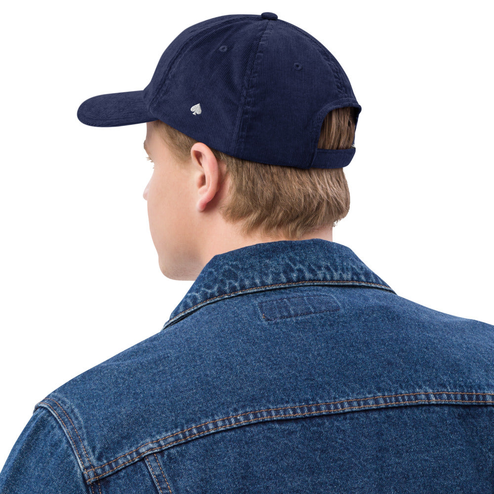Casquette Poker Velours « As de Pic » Blanc – Broderie Côté