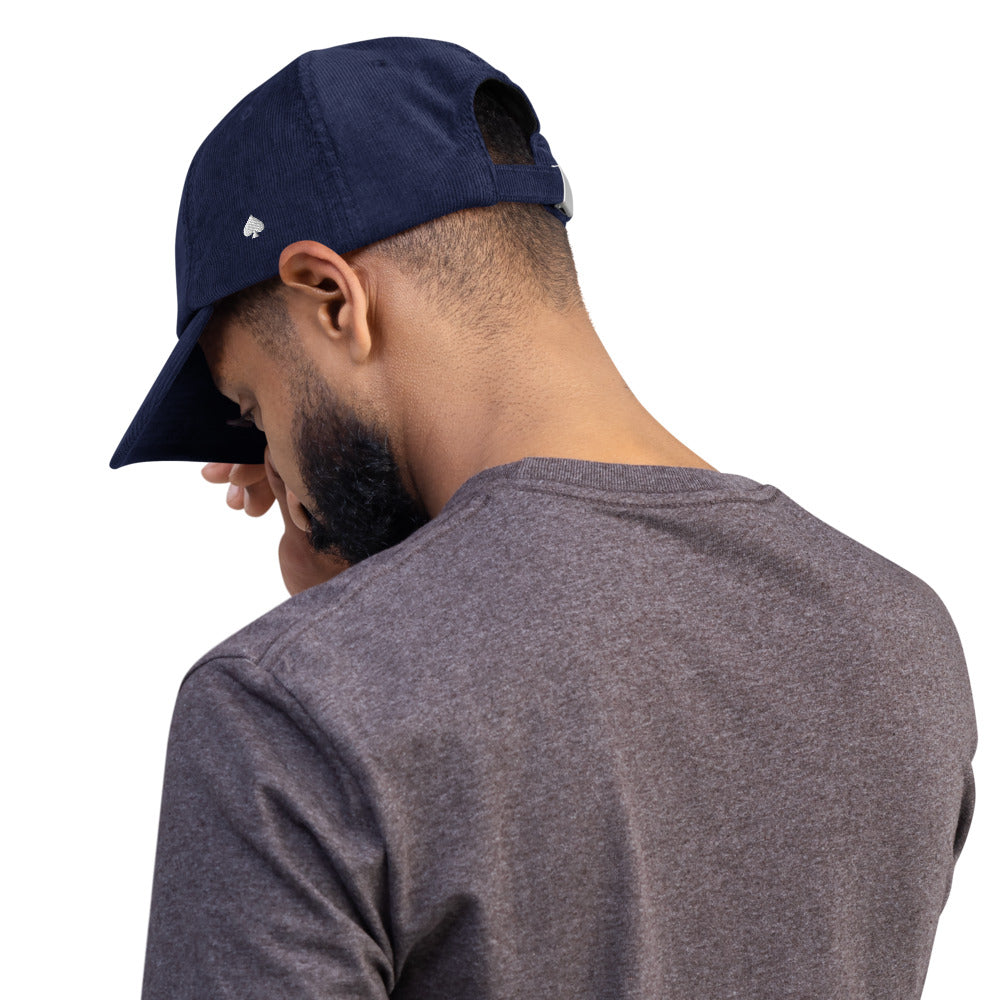 Casquette Poker Velours « As de Pic » Blanc – Broderie Côté