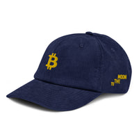 Casquette Crypto Velours Brodée « Bitcoin » – Logo Doré
