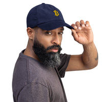 Casquette Crypto Velours Brodée « Bitcoin » – Logo Doré