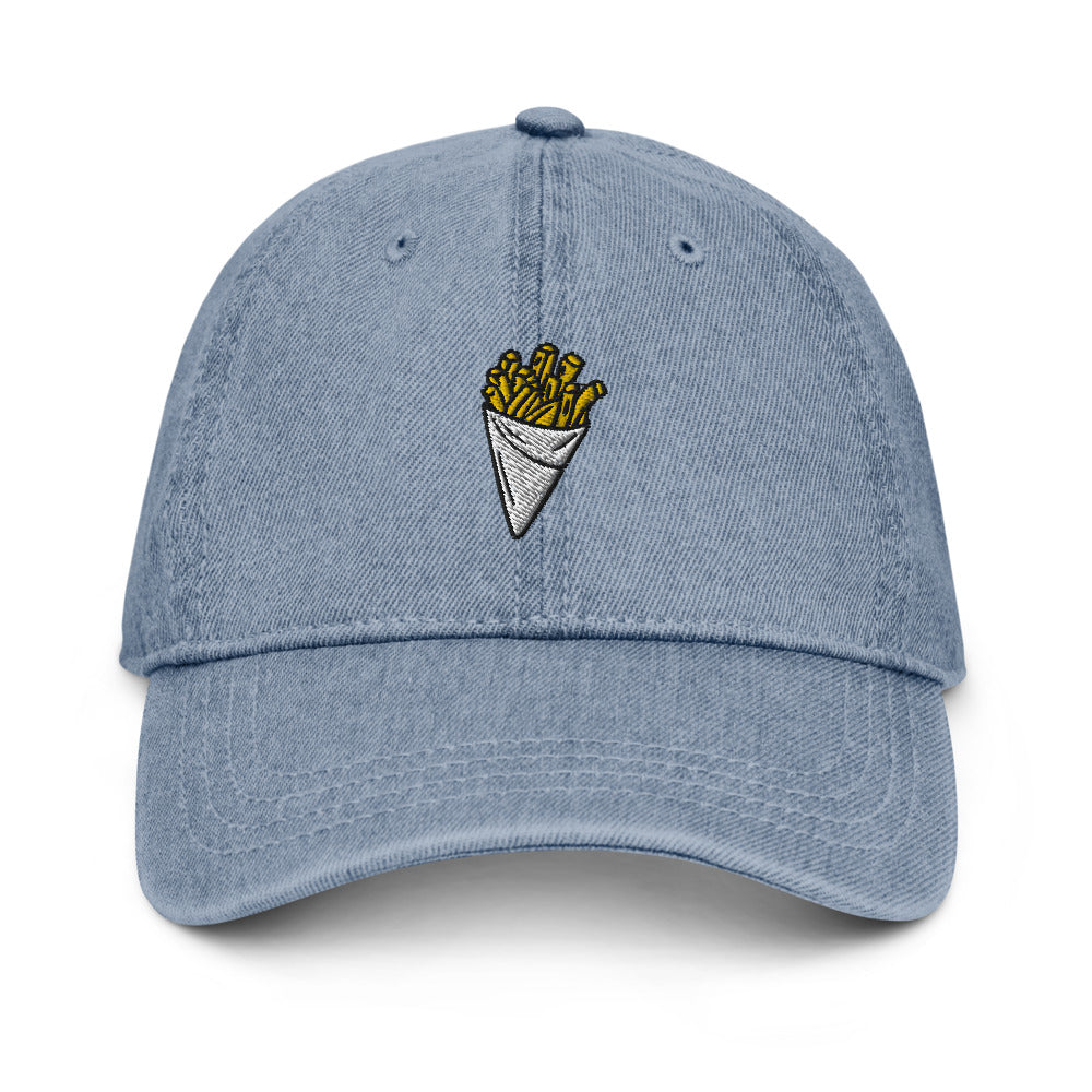 casquette belge en jeans frite
